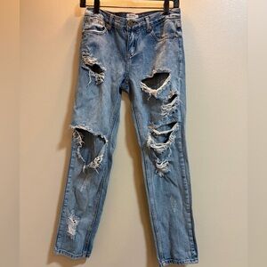 One Teaspoon Ripped Light Blue Jeans